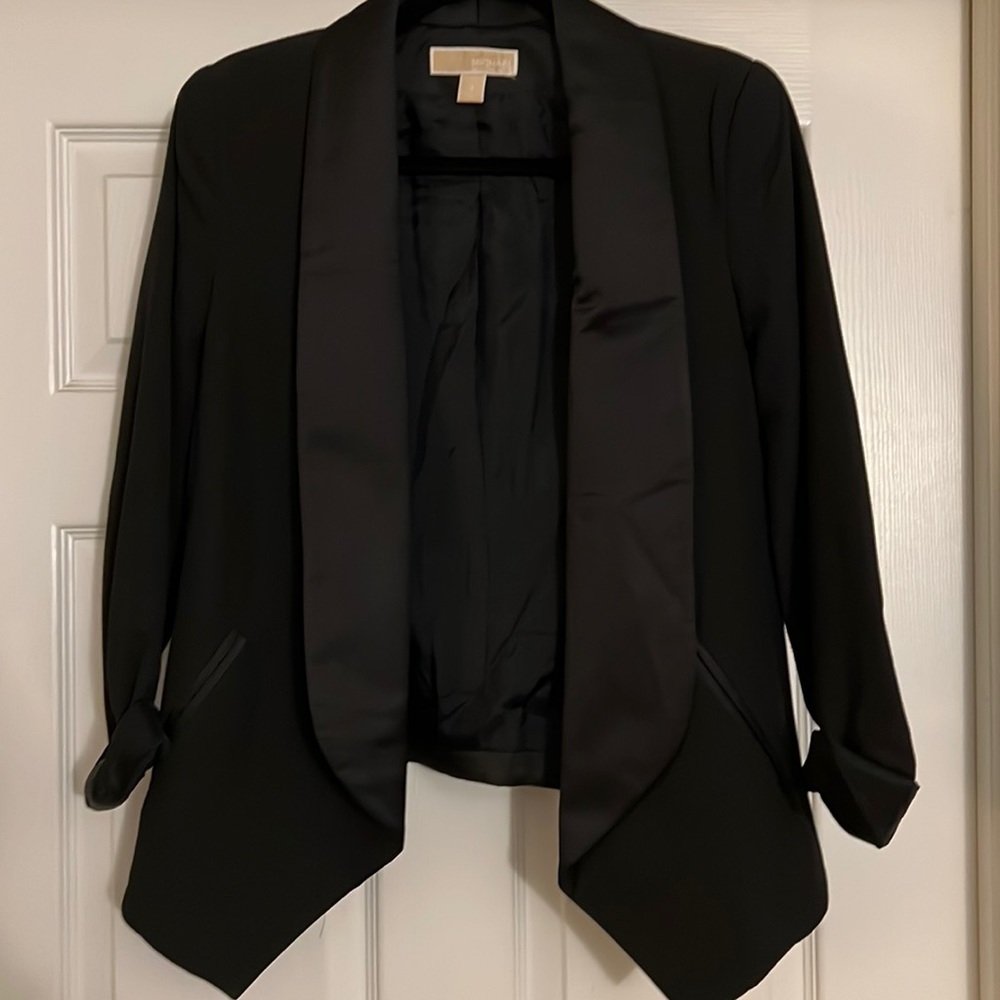 Michael Kors tuxedo inspired Blazer with satin details